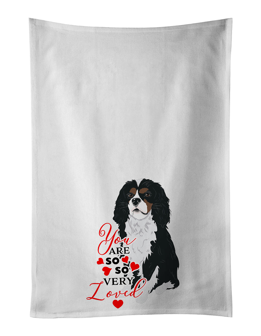 Buy this Cavalier King Charles Spaniel Tricolor #1 so Loved White Kitchen Towel Set of 2