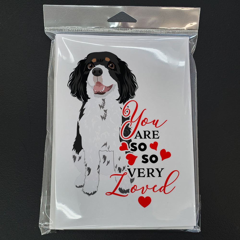 Cavalier King Charles Spaniel Tricolor #2 so Loved Greeting Cards and Envelopes Pack of 8 - the-store.com
