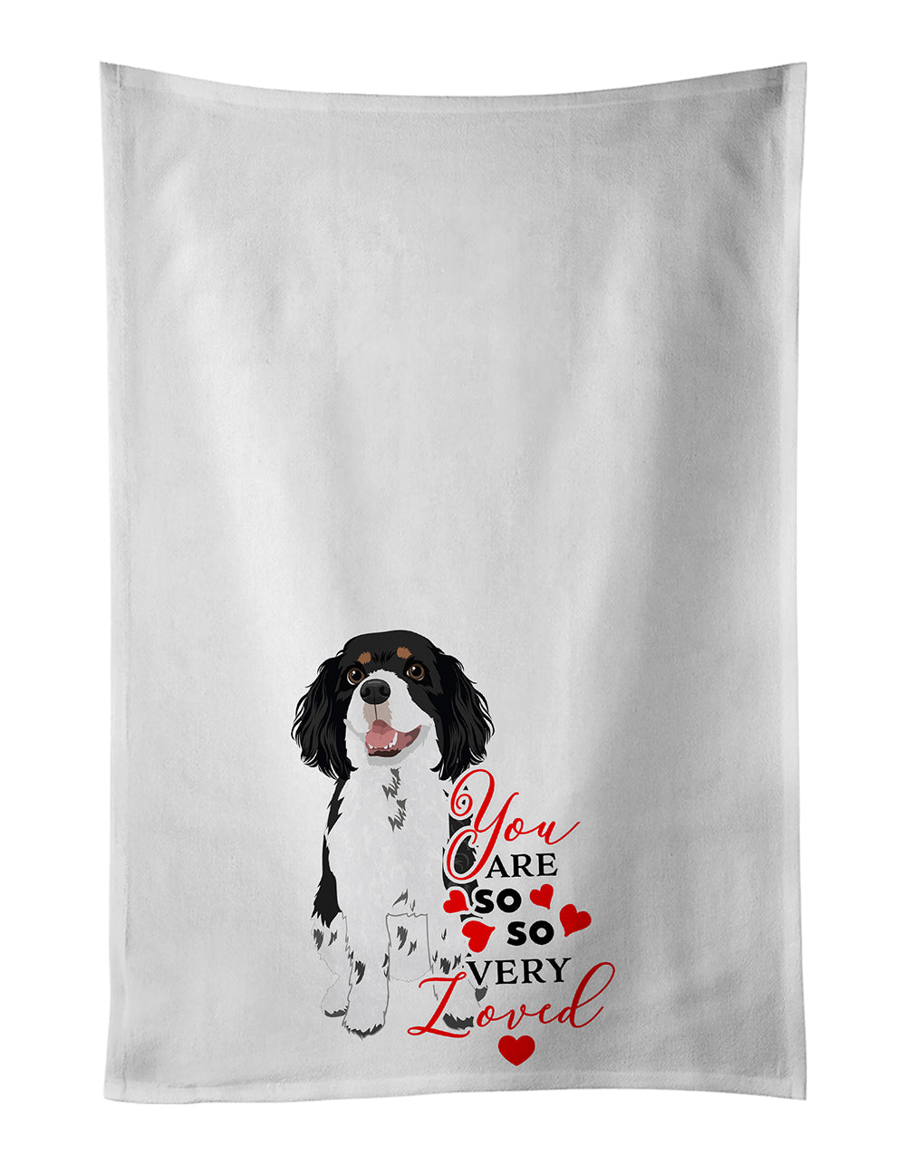 Buy this Cavalier King Charles Spaniel Tricolor #2 so Loved White Kitchen Towel Set of 2