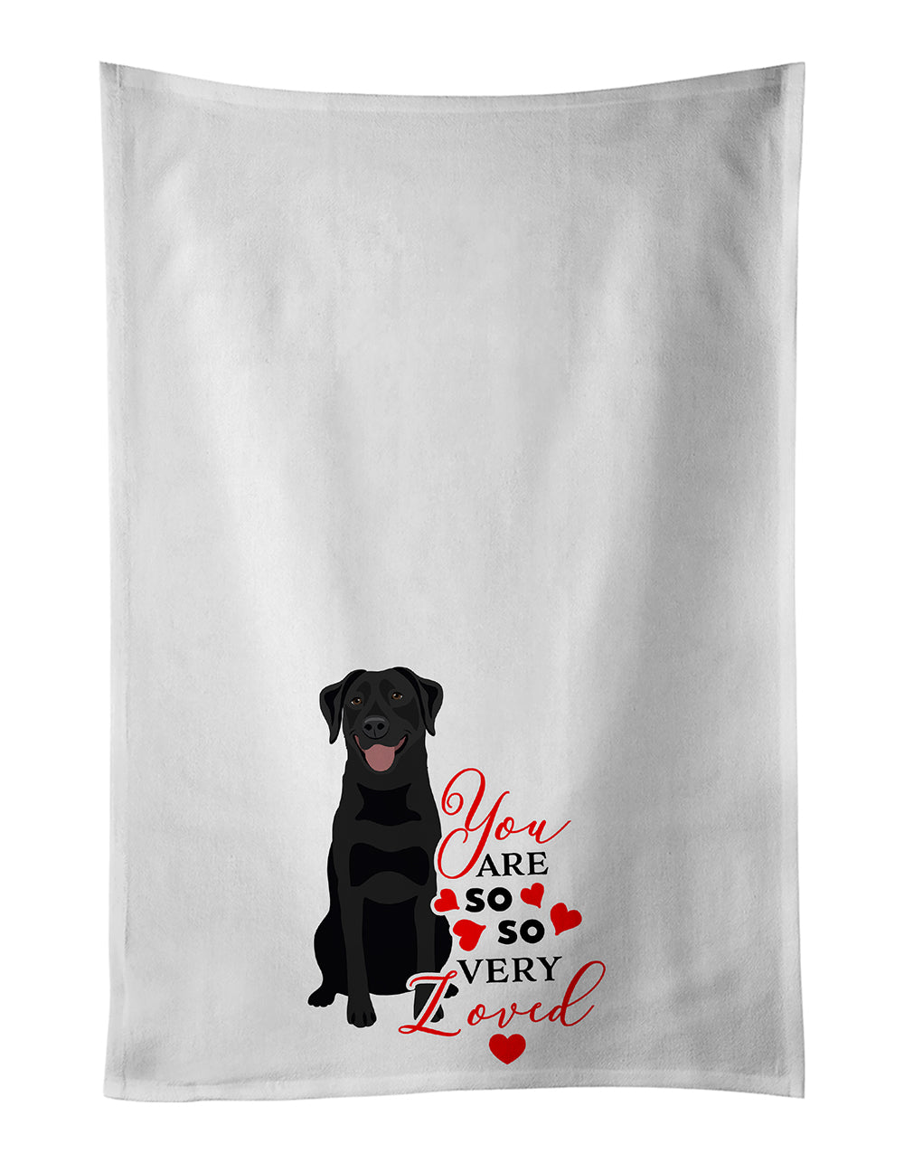 Buy this Labrador Retriever Black #1 so Loved White Kitchen Towel Set of 2