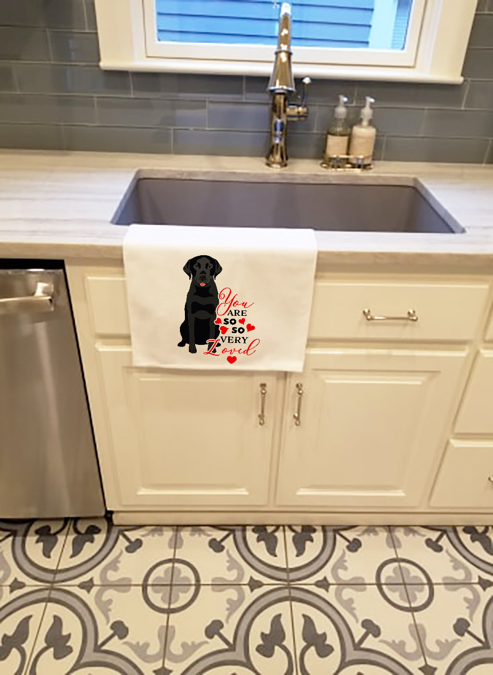 Labrador Retriever Black #3 so Loved White Kitchen Towel Set of 2 - the-store.com