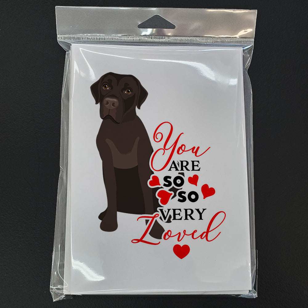 Labrador Retriever Chocolate #1 so Loved Greeting Cards and Envelopes Pack of 8 - the-store.com