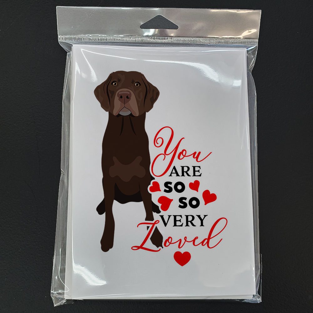 Labrador Retriever Chocolate #2 so Loved Greeting Cards and Envelopes Pack of 8 - the-store.com
