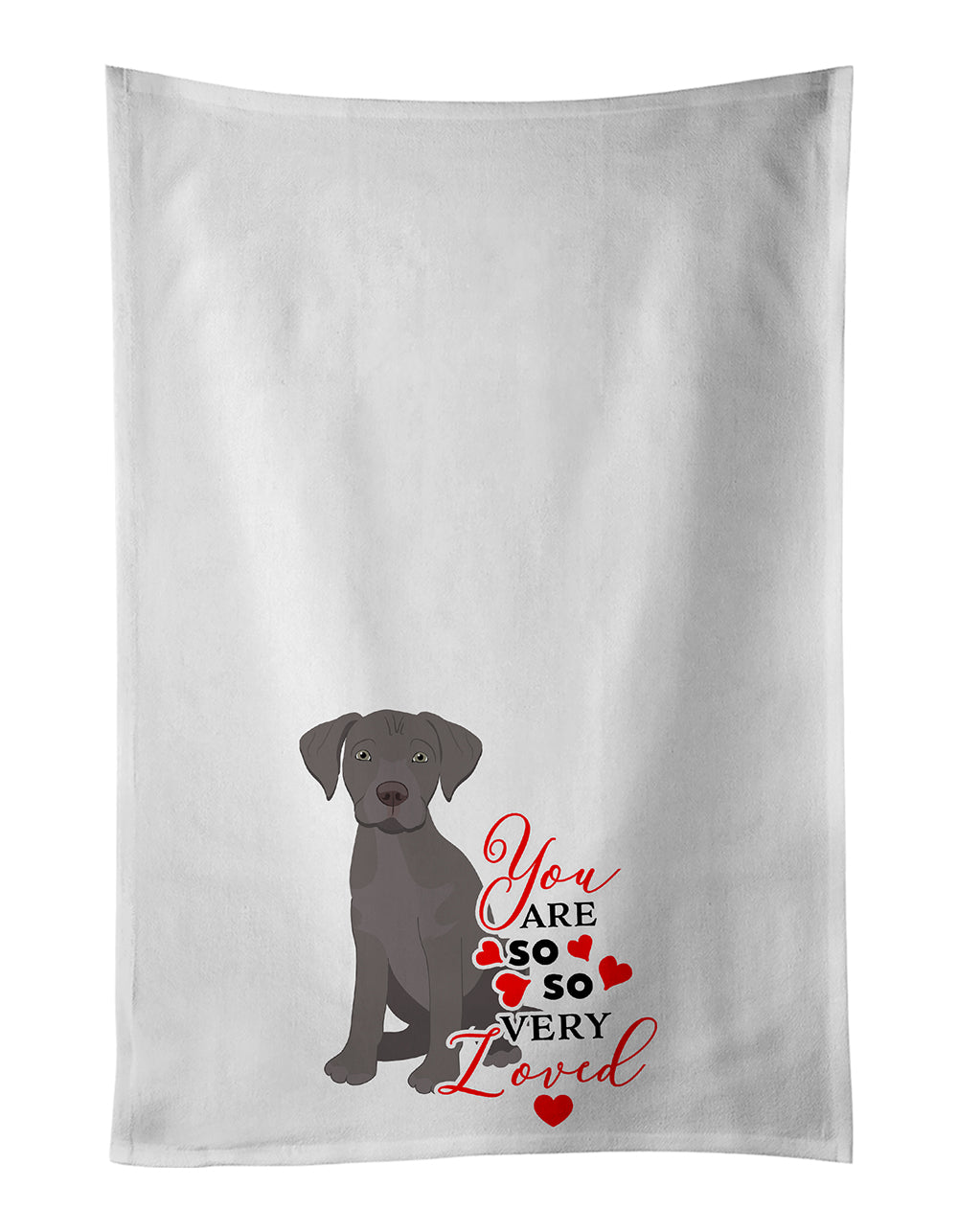 Buy this Labrador Retriever Gray Puppy so Loved White Kitchen Towel Set of 2
