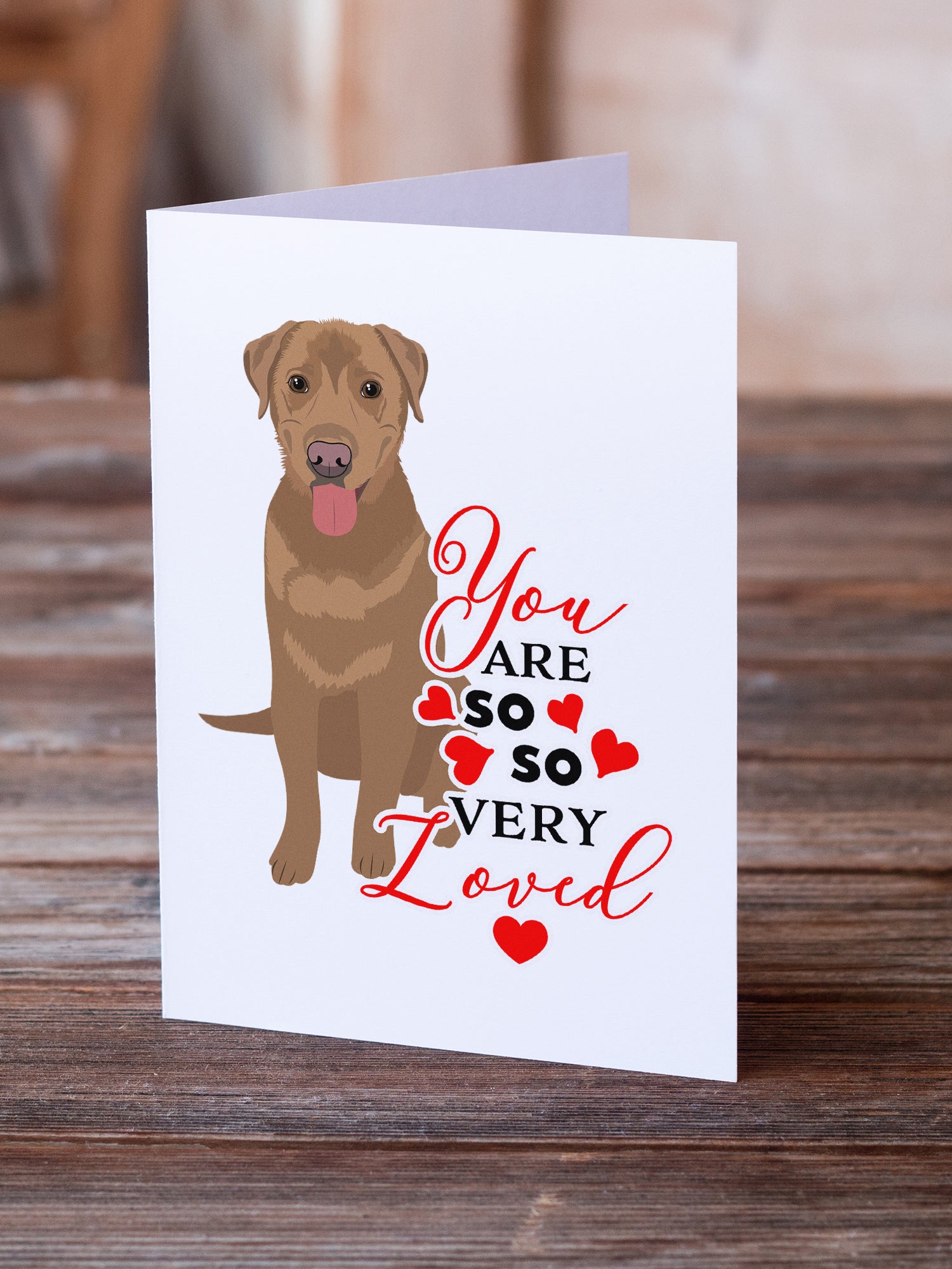 Labrador Retriever Red so Loved Greeting Cards and Envelopes Pack of 8 - the-store.com