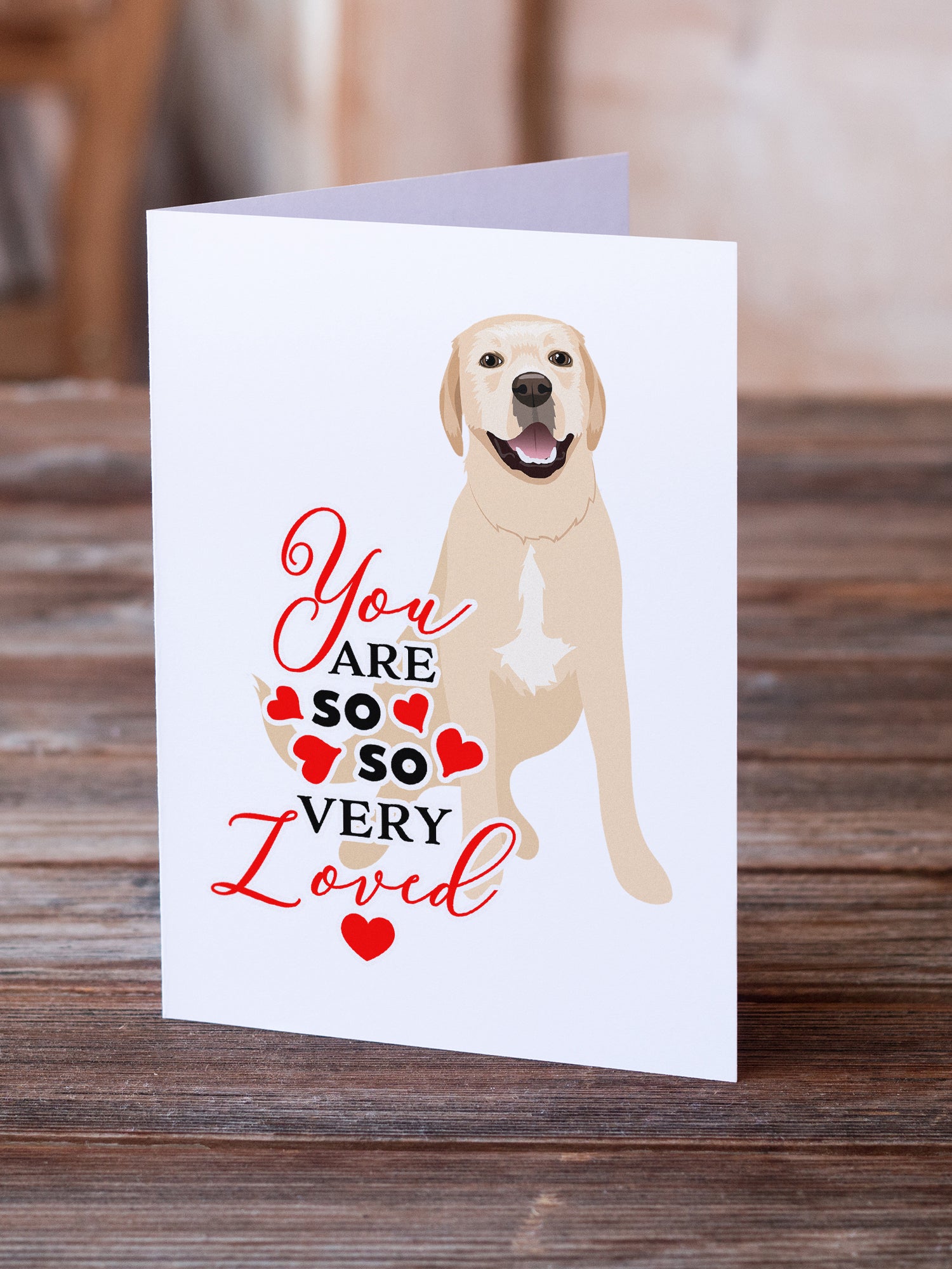 Labrador Retriever Yellow #2 so Loved Greeting Cards and Envelopes Pack of 8 - the-store.com
