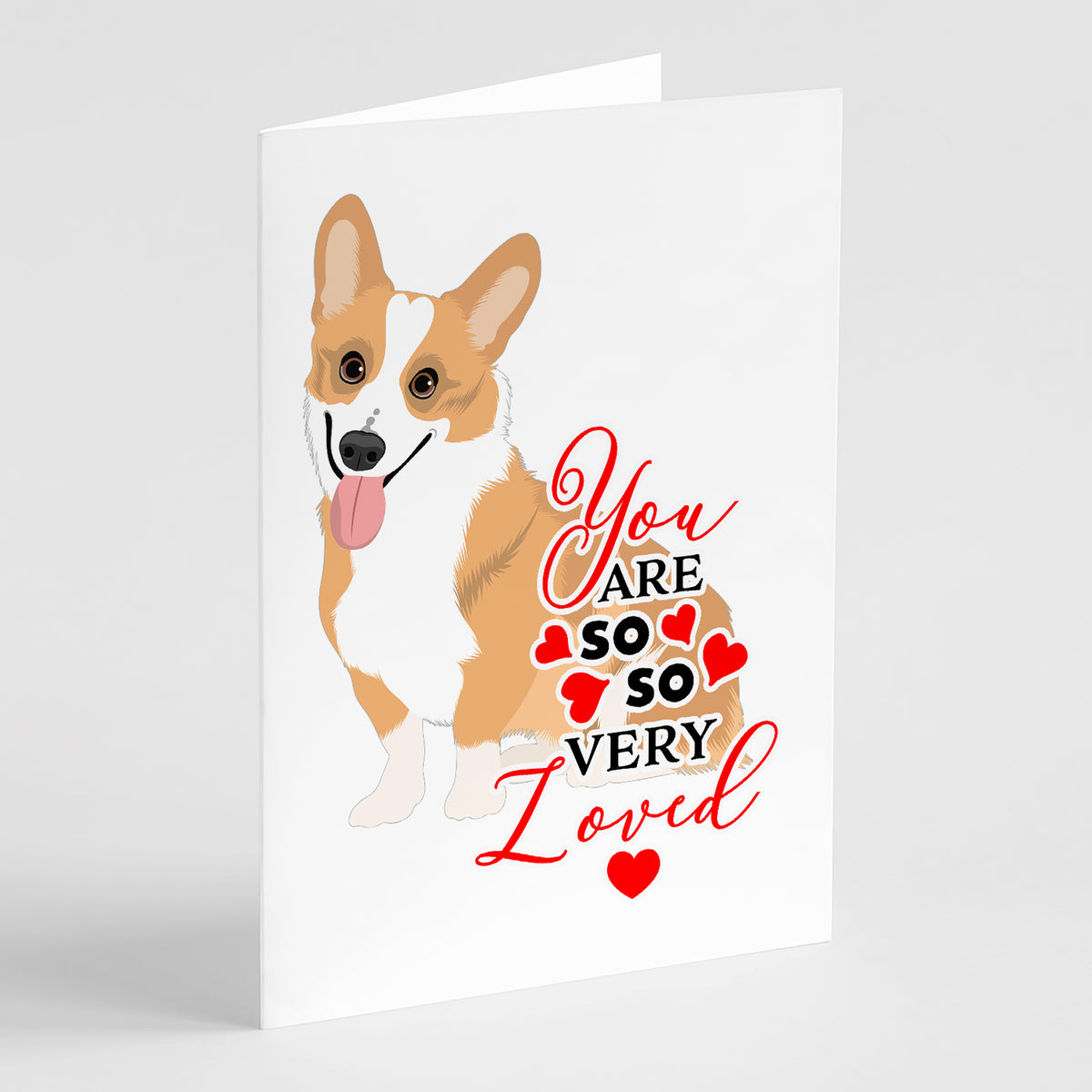 Buy this Pembroke Corgi Red and White so Loved Greeting Cards and Envelopes Pack of 8