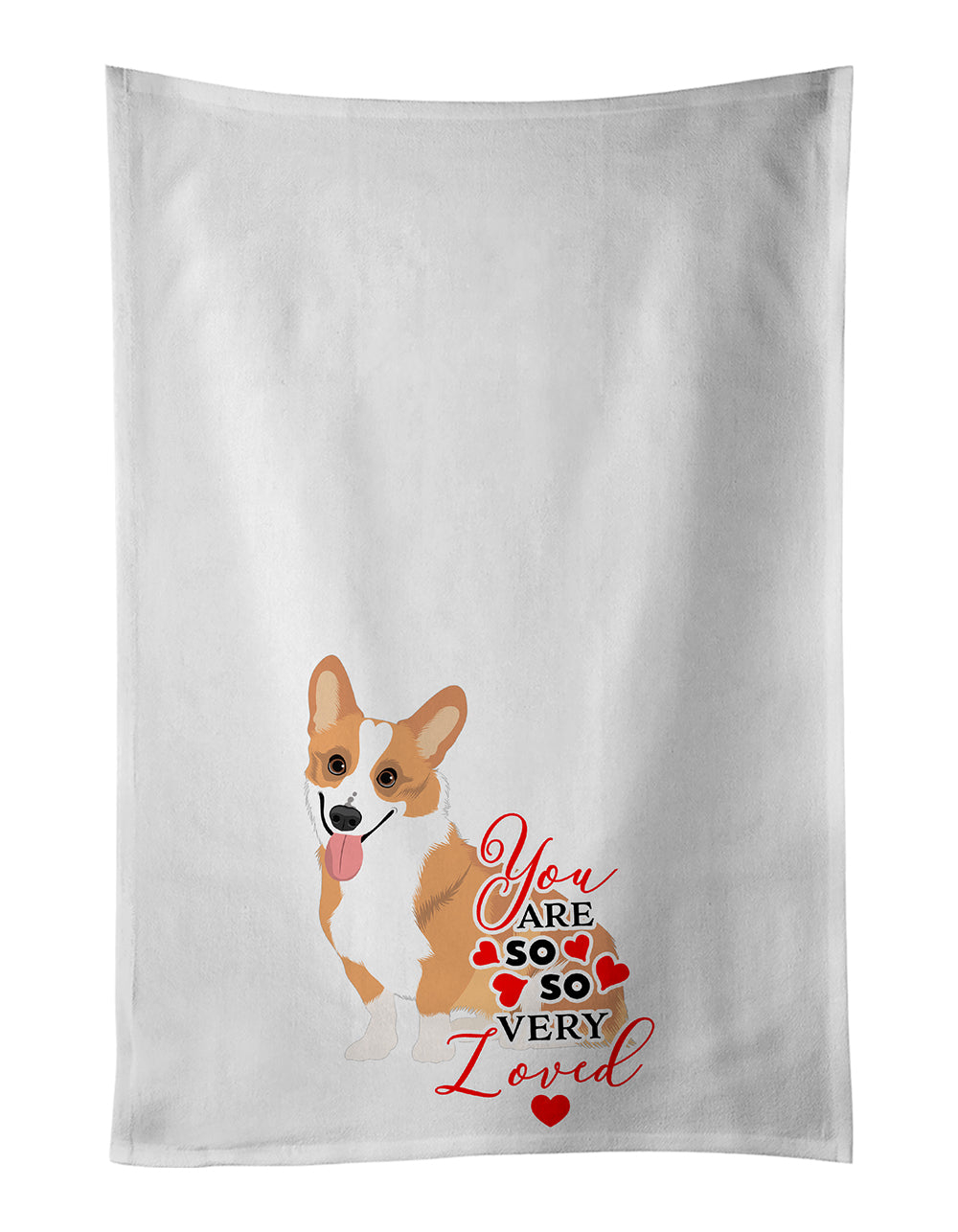 Buy this Pembroke Corgi Red and White so Loved White Kitchen Towel Set of 2