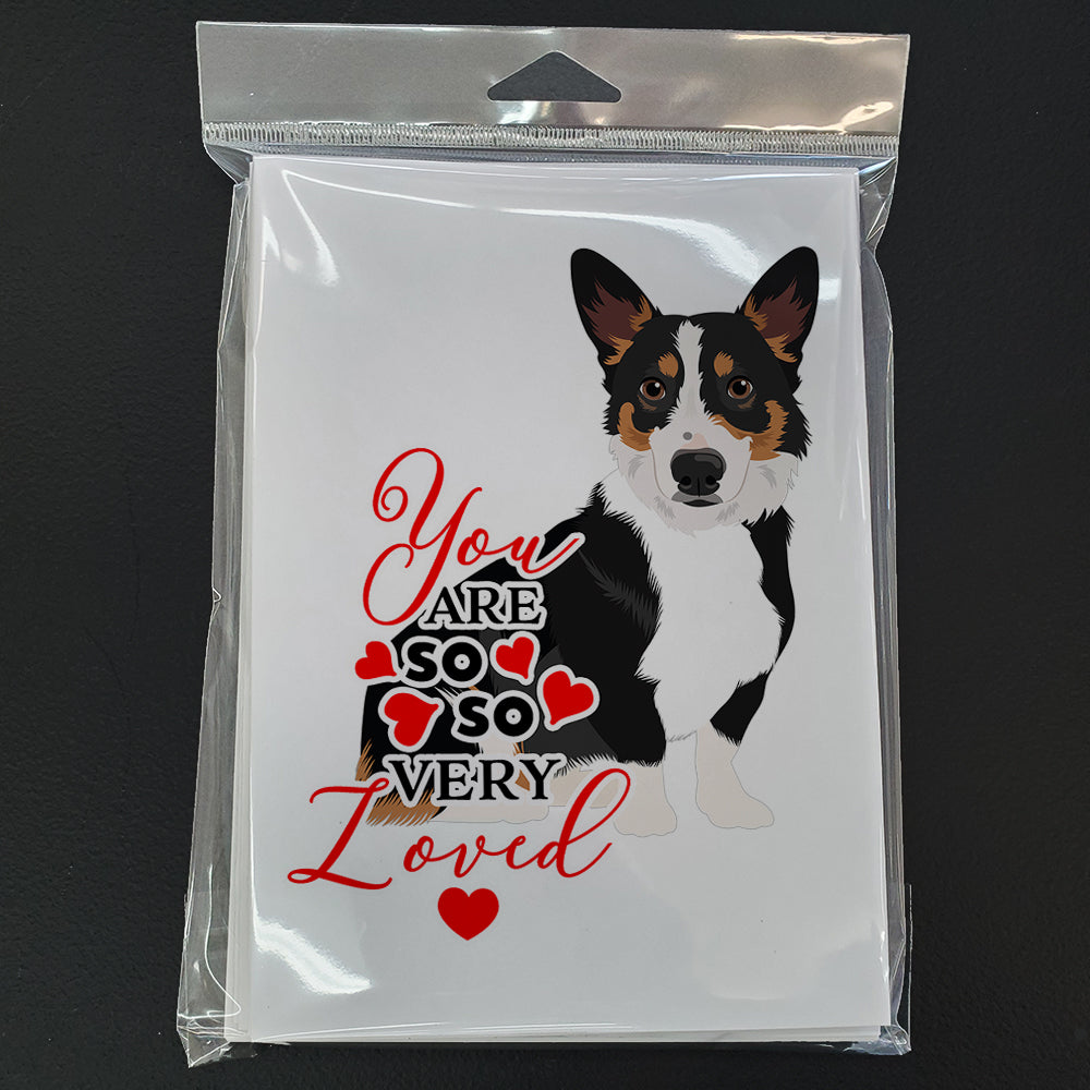 Pembroke Welsh Corgi Tricolor Black-Headed #1 so Loved Greeting Cards and Envelopes Pack of 8 - the-store.com