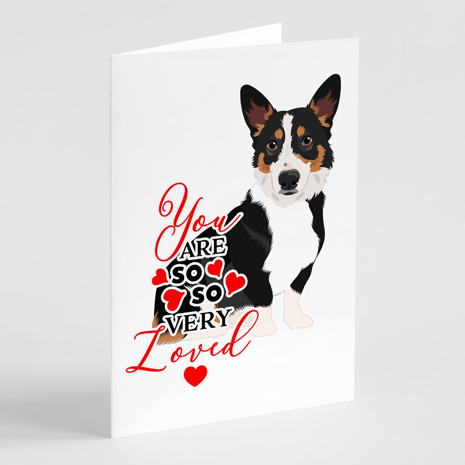 Buy this Pembroke Welsh Corgi Tricolor Black-Headed #1 so Loved Greeting Cards and Envelopes Pack of 8