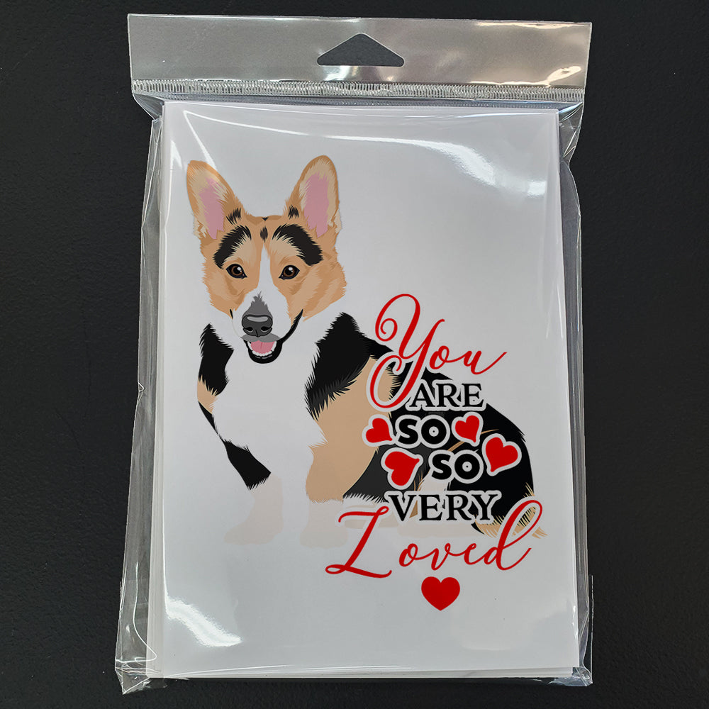 Pembroke Welsh Corgi Tricolor Red-Headed so Loved Greeting Cards and Envelopes Pack of 8 - the-store.com