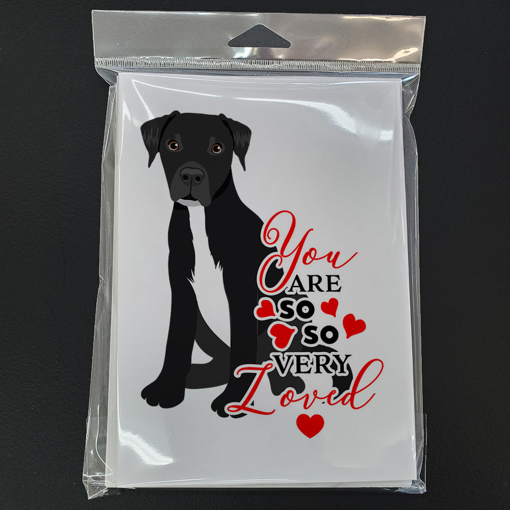 Pit Bull Black #1 so Loved Greeting Cards and Envelopes Pack of 8 - the-store.com
