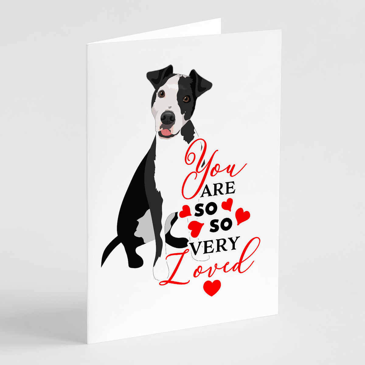 Buy this Pit Bull Black #2 so Loved Greeting Cards and Envelopes Pack of 8