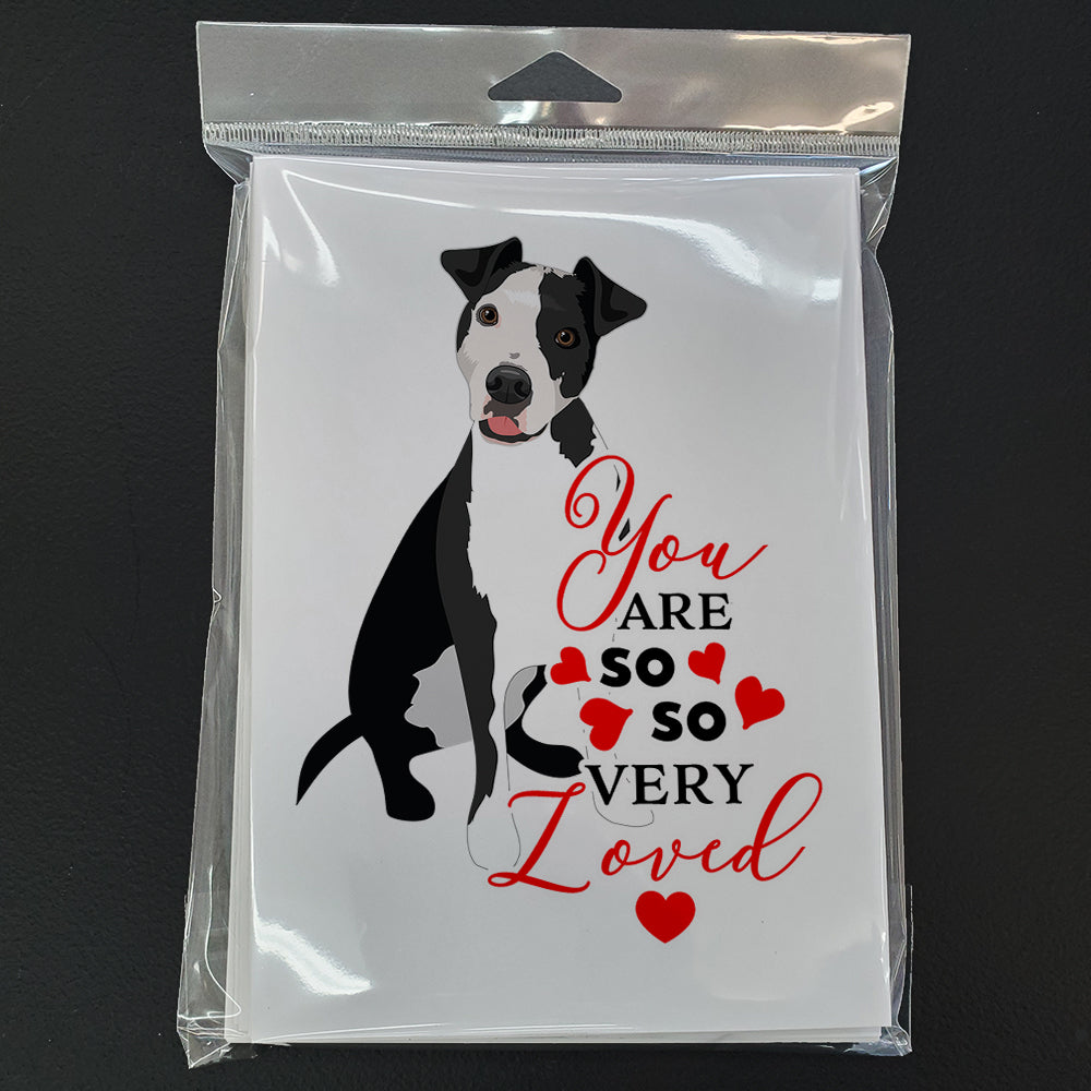 Pit Bull Black #2 so Loved Greeting Cards and Envelopes Pack of 8 - the-store.com