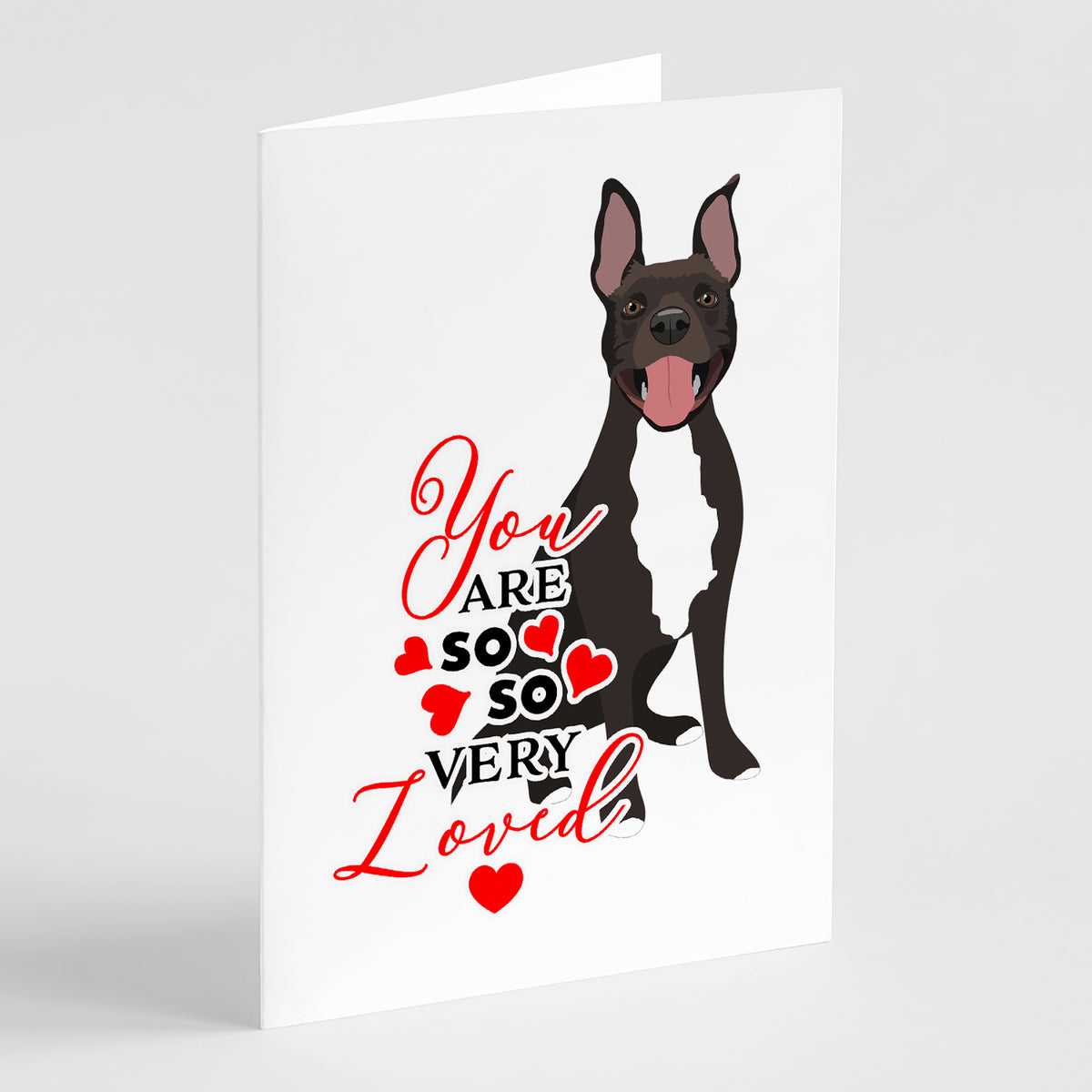 Buy this Pit Bull Black #4 so Loved Greeting Cards and Envelopes Pack of 8