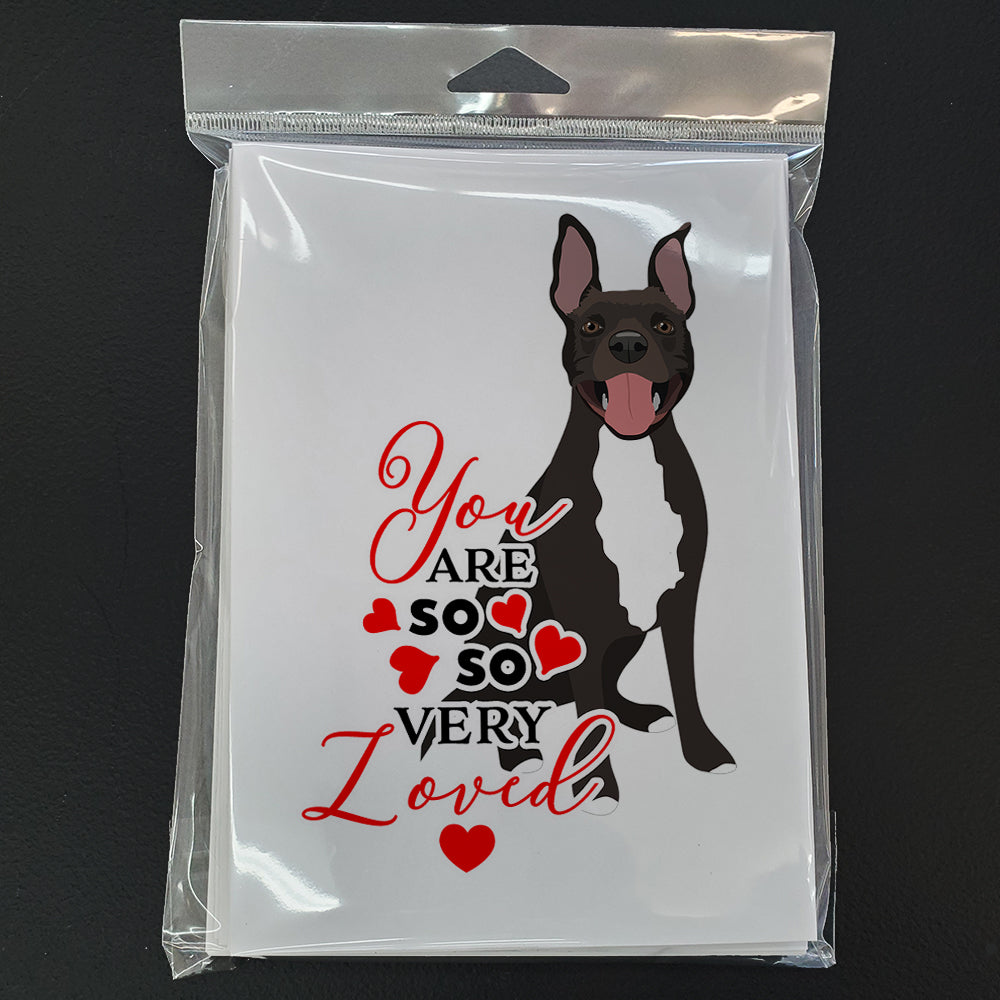 Pit Bull Black #4 so Loved Greeting Cards and Envelopes Pack of 8 - the-store.com