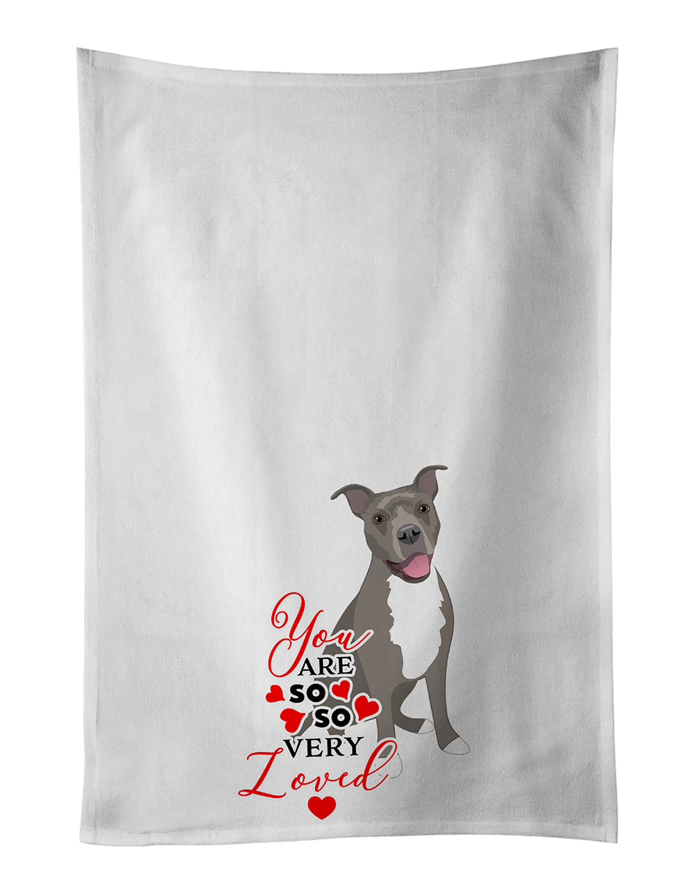 Buy this Pit Bull Blue #1 so Loved White Kitchen Towel Set of 2