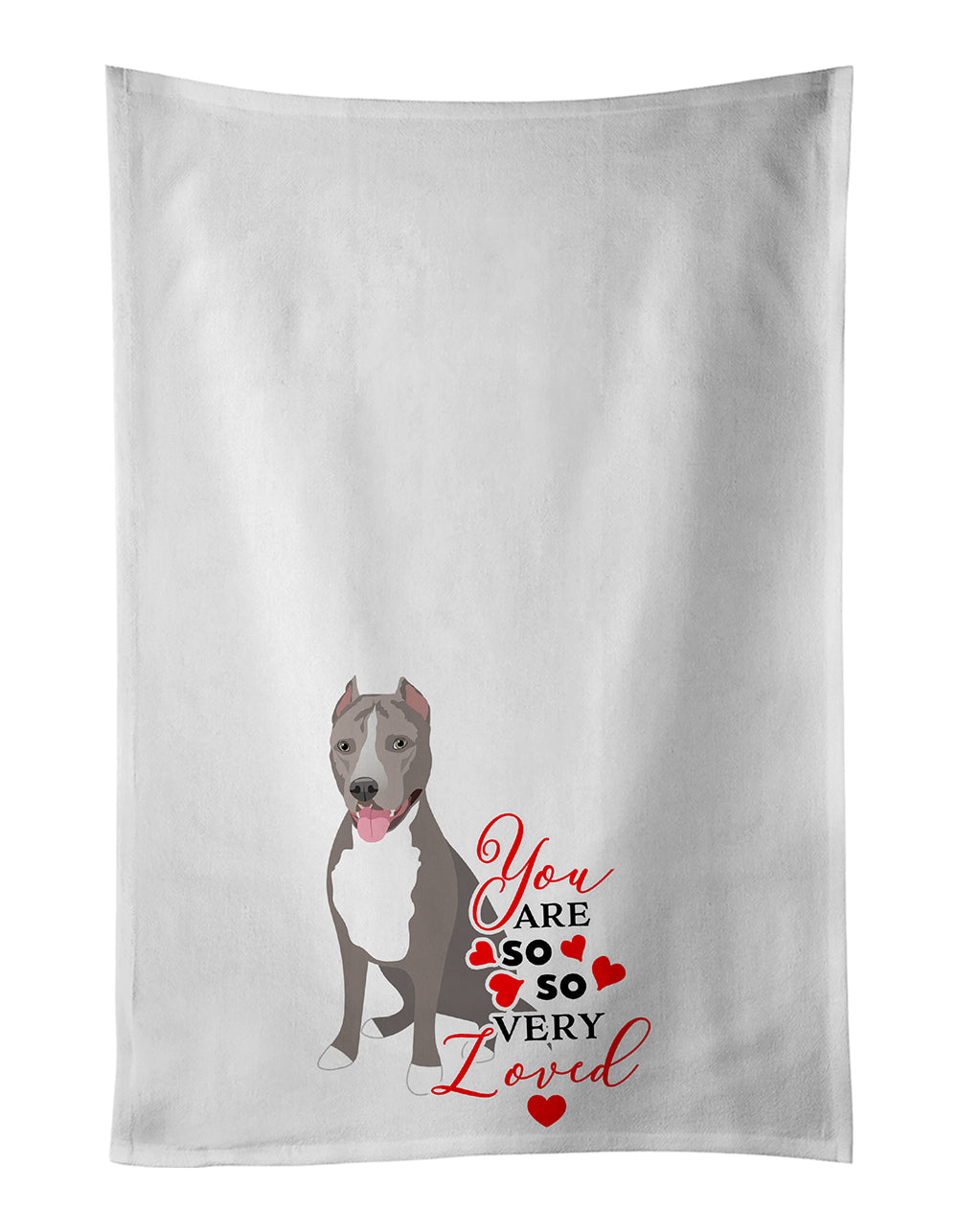 Buy this Pit Bull Blue #5 so Loved White Kitchen Towel Set of 2