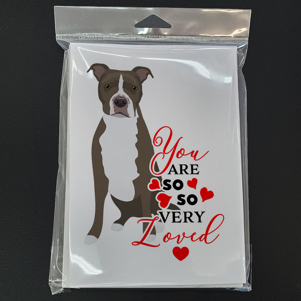 Pit Bull Blue #6 so Loved Greeting Cards and Envelopes Pack of 8 - the-store.com