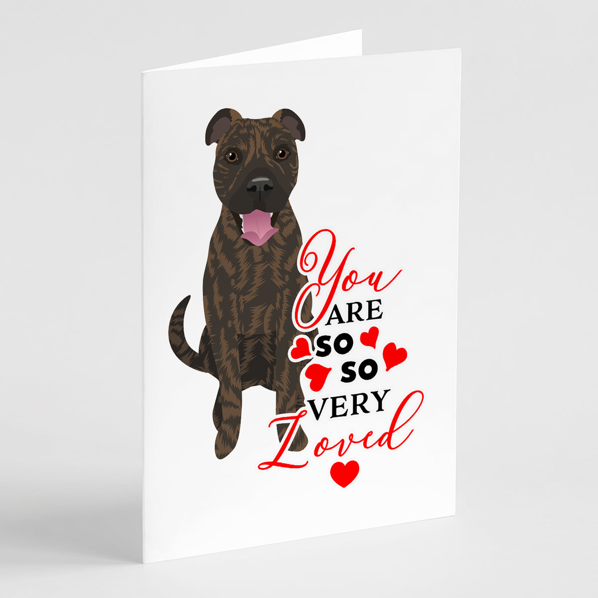Buy this Pit Bull Brindle #1 so Loved Greeting Cards and Envelopes Pack of 8
