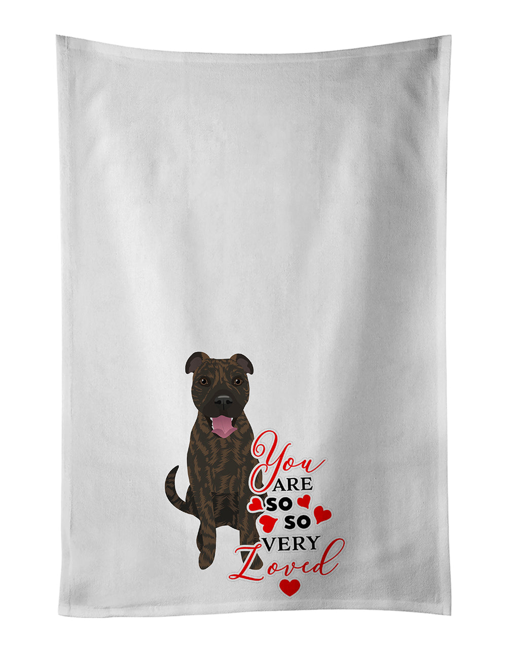 Buy this Pit Bull Brindle #1 so Loved White Kitchen Towel Set of 2