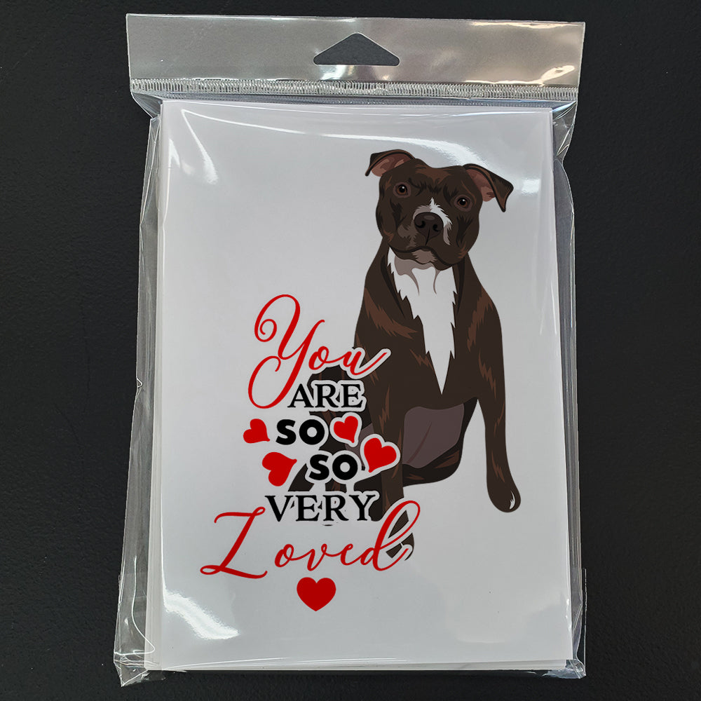 Pit Bull Brindle #2 so Loved Greeting Cards and Envelopes Pack of 8 - the-store.com
