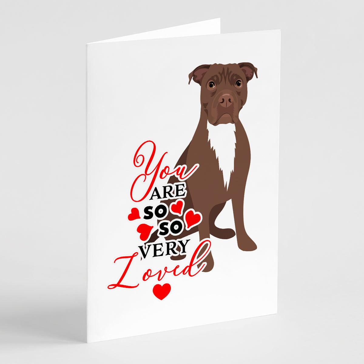 Buy this Pit Bull Chocolate so Loved Greeting Cards and Envelopes Pack of 8