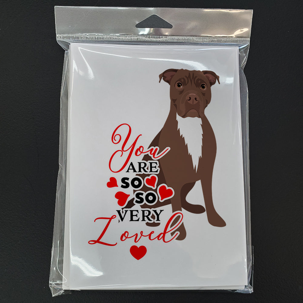 Pit Bull Chocolate so Loved Greeting Cards and Envelopes Pack of 8 - the-store.com