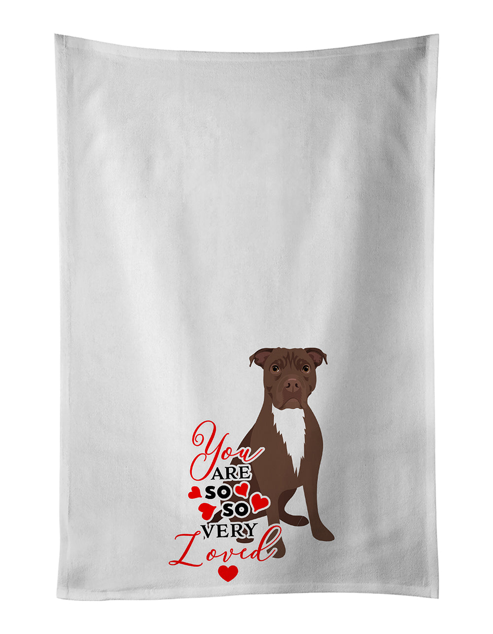 Buy this Pit Bull Chocolate so Loved White Kitchen Towel Set of 2