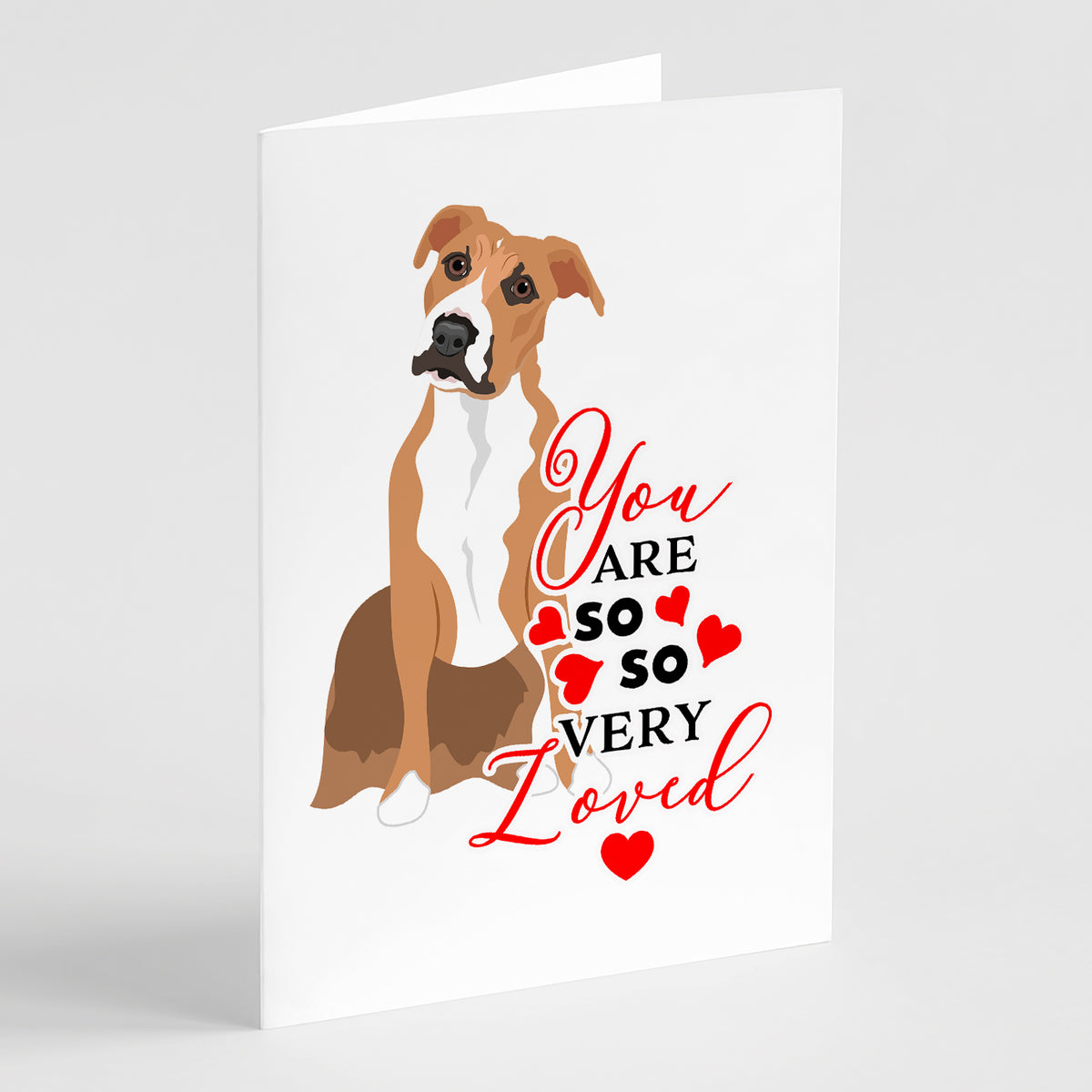 Buy this Pit Bull Fawn #3 so Loved Greeting Cards and Envelopes Pack of 8