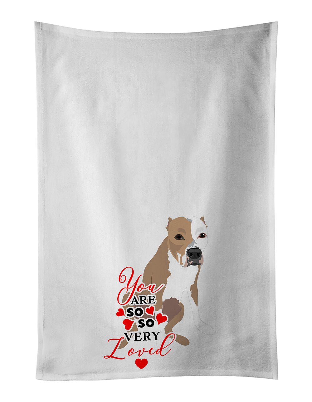 Buy this Pit Bull Fawn #4 so Loved White Kitchen Towel Set of 2
