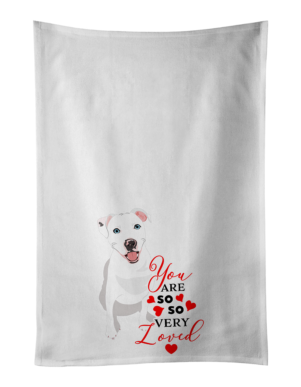 Buy this Pit Bull White #1 so Loved White Kitchen Towel Set of 2