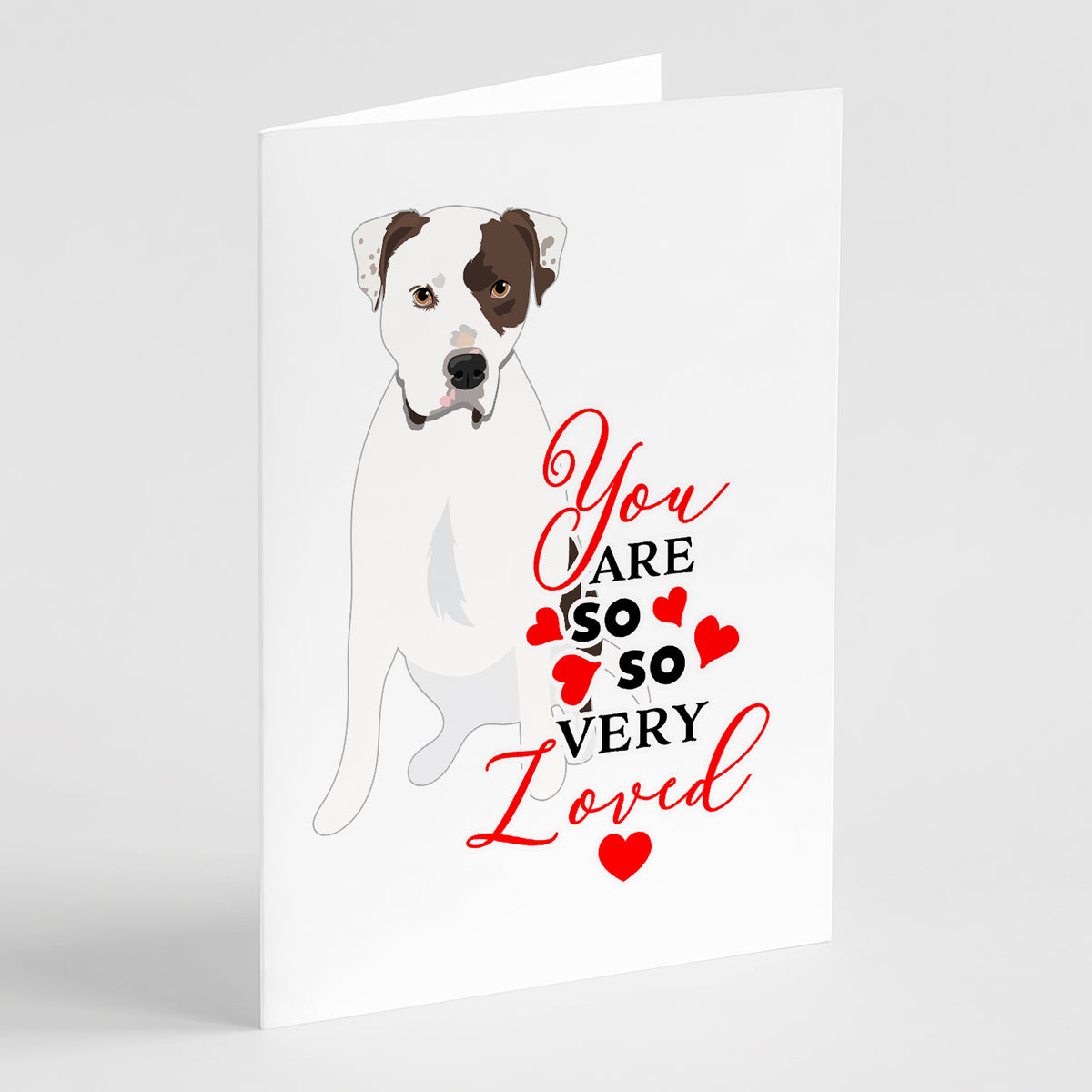 Buy this Pit Bull White #2 so Loved Greeting Cards and Envelopes Pack of 8