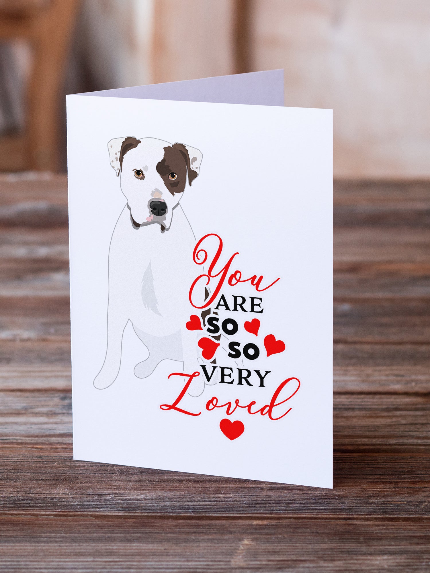 Buy this Pit Bull White #2 so Loved Greeting Cards and Envelopes Pack of 8