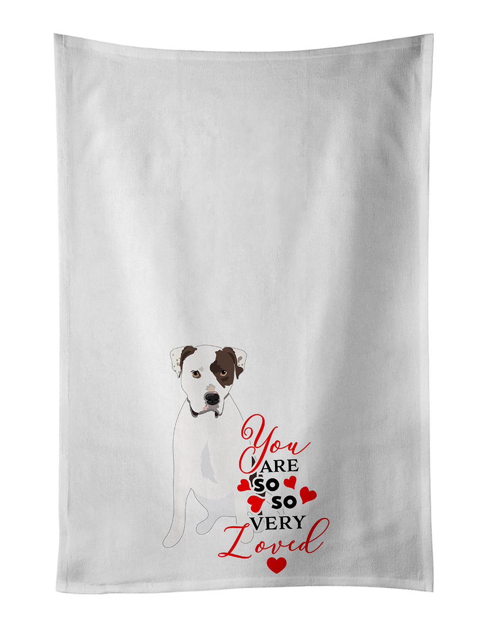 Buy this Pit Bull White #2 so Loved White Kitchen Towel Set of 2