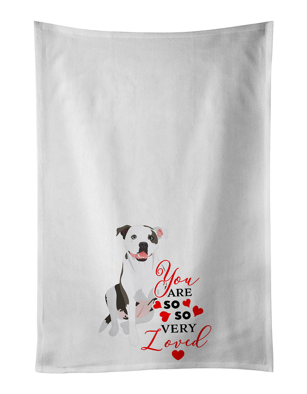 Buy this Pit Bull White #3 so Loved White Kitchen Towel Set of 2