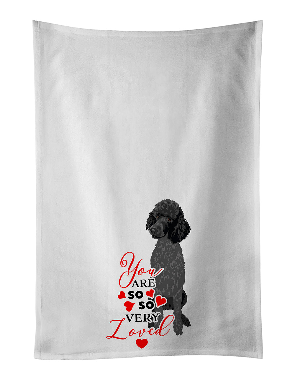 Buy this Poodle Standard Black so Loved White Kitchen Towel Set of 2