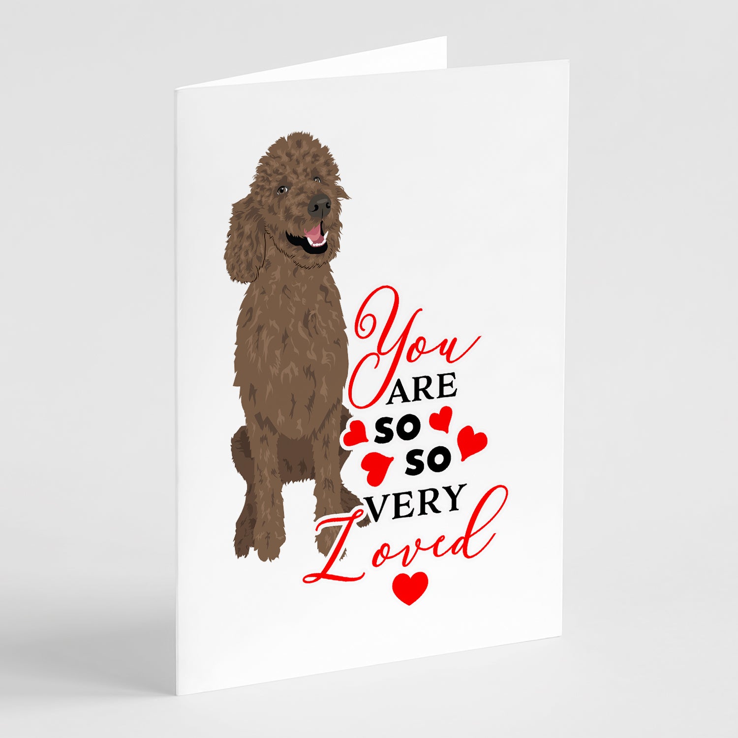 Buy this Poodle Standard Brown so Loved Greeting Cards and Envelopes Pack of 8