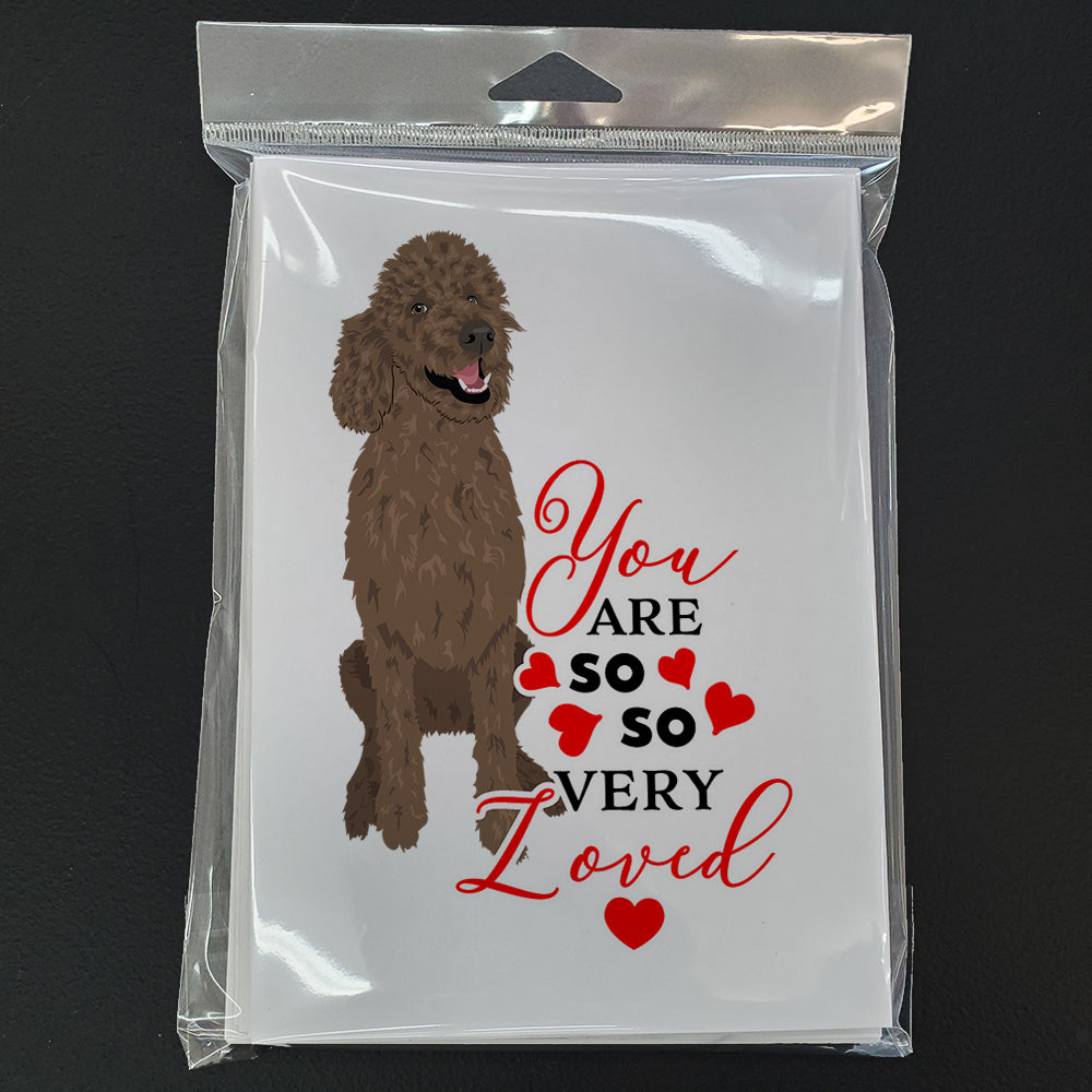 Poodle Standard Brown so Loved Greeting Cards and Envelopes Pack of 8 - the-store.com