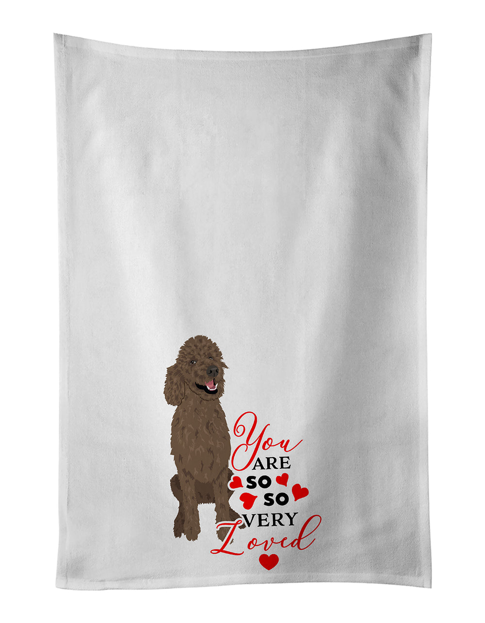 Buy this Poodle Standard Brown so Loved White Kitchen Towel Set of 2