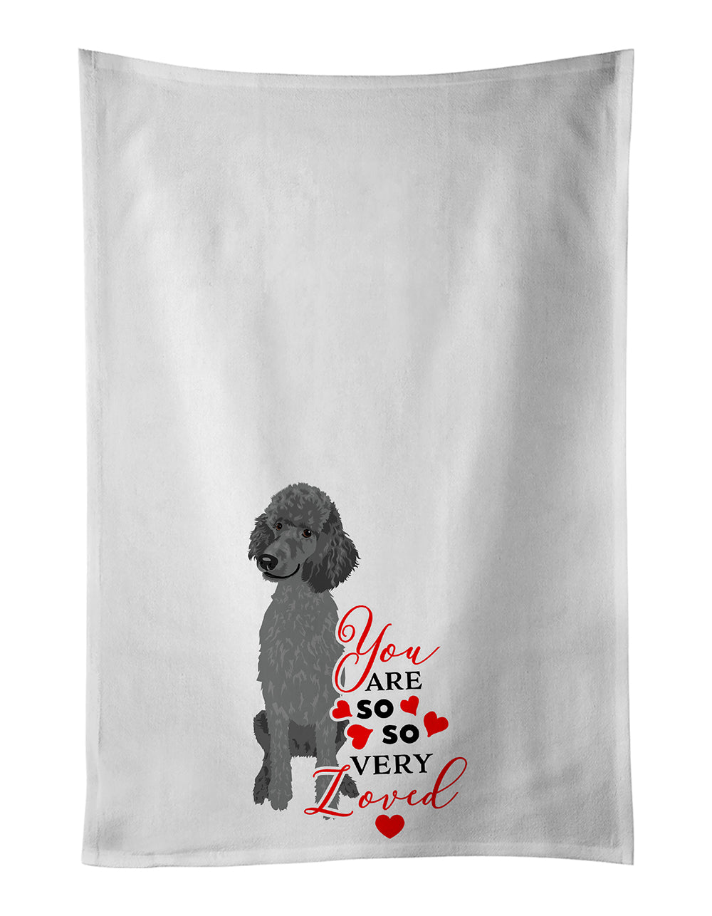 Buy this Poodle Standard Gray so Loved White Kitchen Towel Set of 2