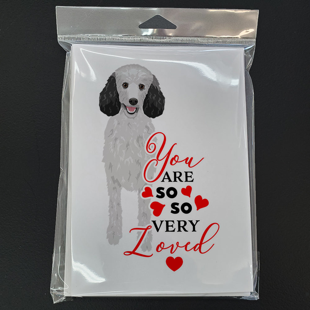 Poodle Standard Silver so Loved Greeting Cards and Envelopes Pack of 8 - the-store.com