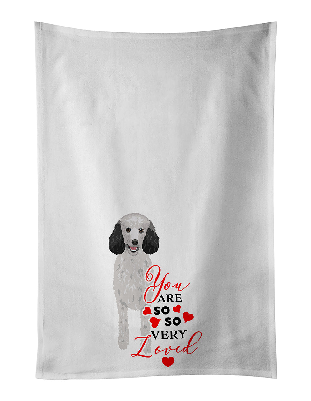 Buy this Poodle Standard Silver so Loved White Kitchen Towel Set of 2