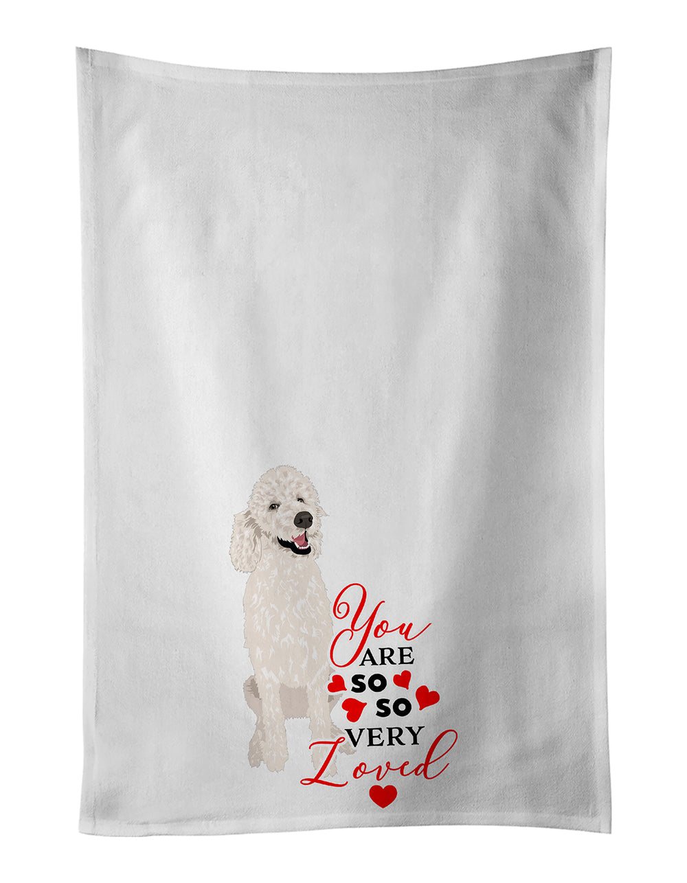 Buy this Poodle Standard White so Loved White Kitchen Towel Set of 2