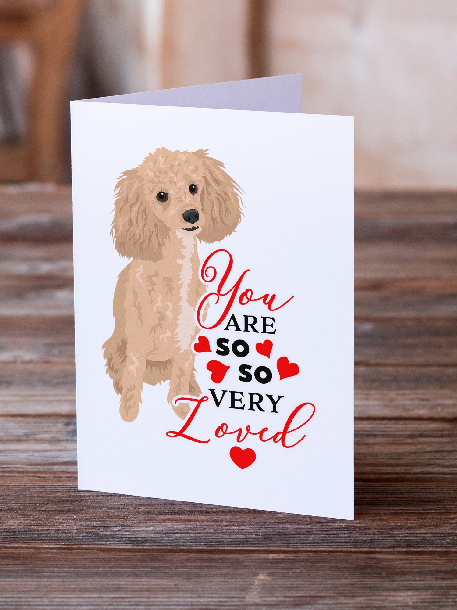 Poodle Toy Apricot #1 so Loved Greeting Cards and Envelopes Pack of 8 - the-store.com