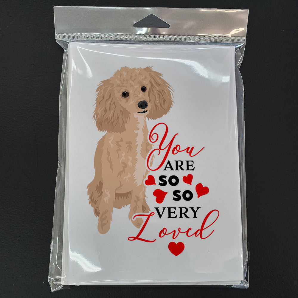 Poodle Toy Apricot #1 so Loved Greeting Cards and Envelopes Pack of 8 - the-store.com
