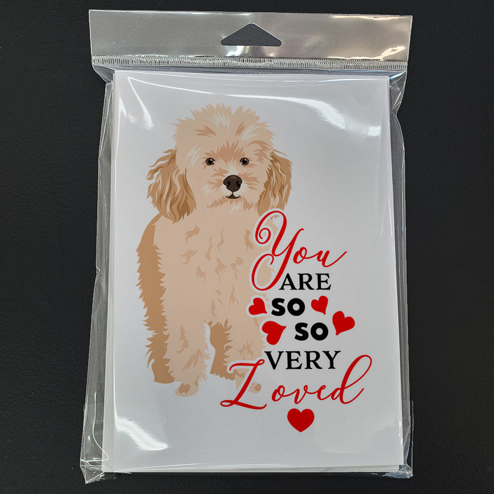 Poodle Toy Apricot #2 so Loved Greeting Cards and Envelopes Pack of 8 - the-store.com
