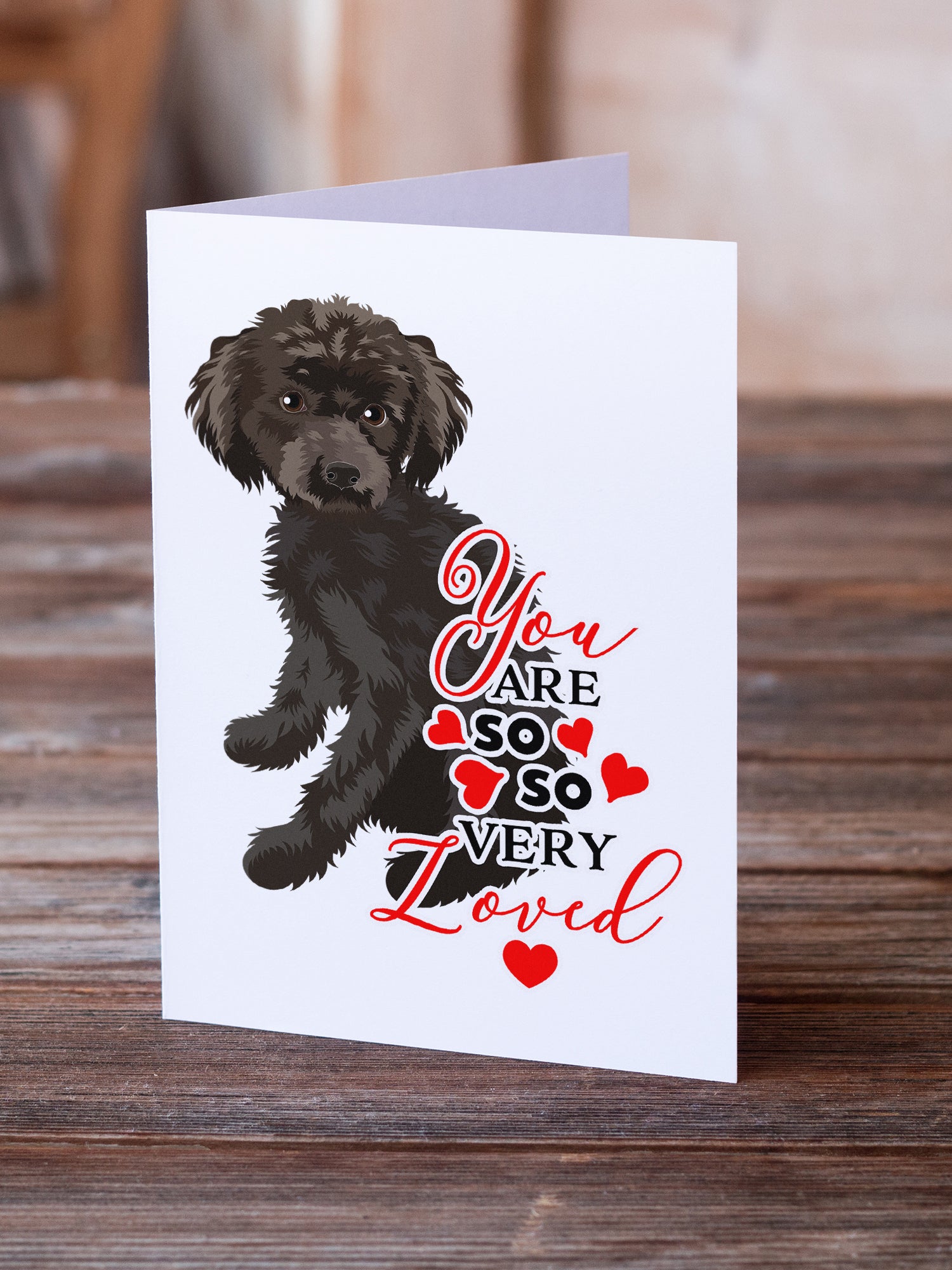 Buy this Poodle Toy Brown so Loved Greeting Cards and Envelopes Pack of 8