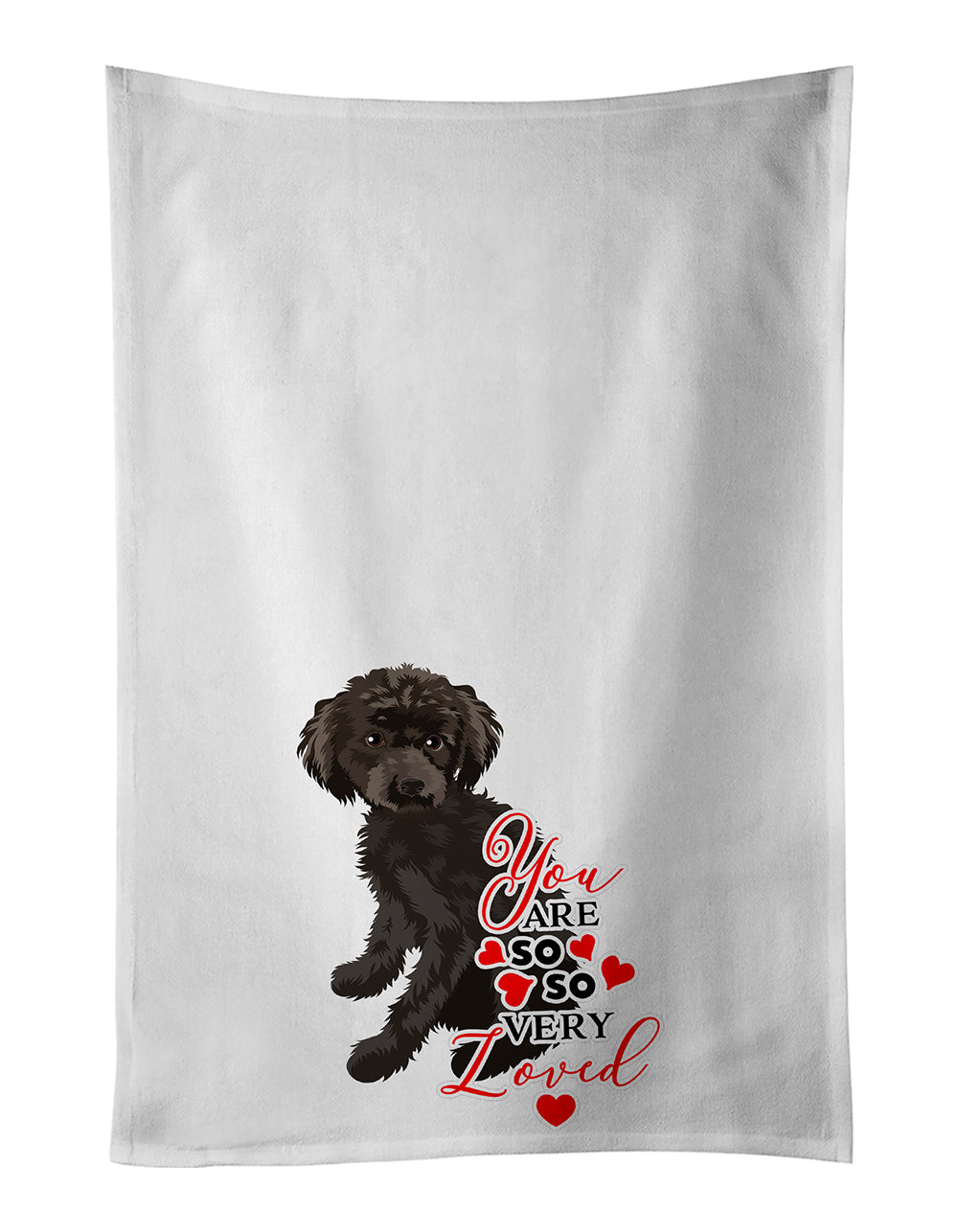 Buy this Poodle Toy Brown so Loved White Kitchen Towel Set of 2