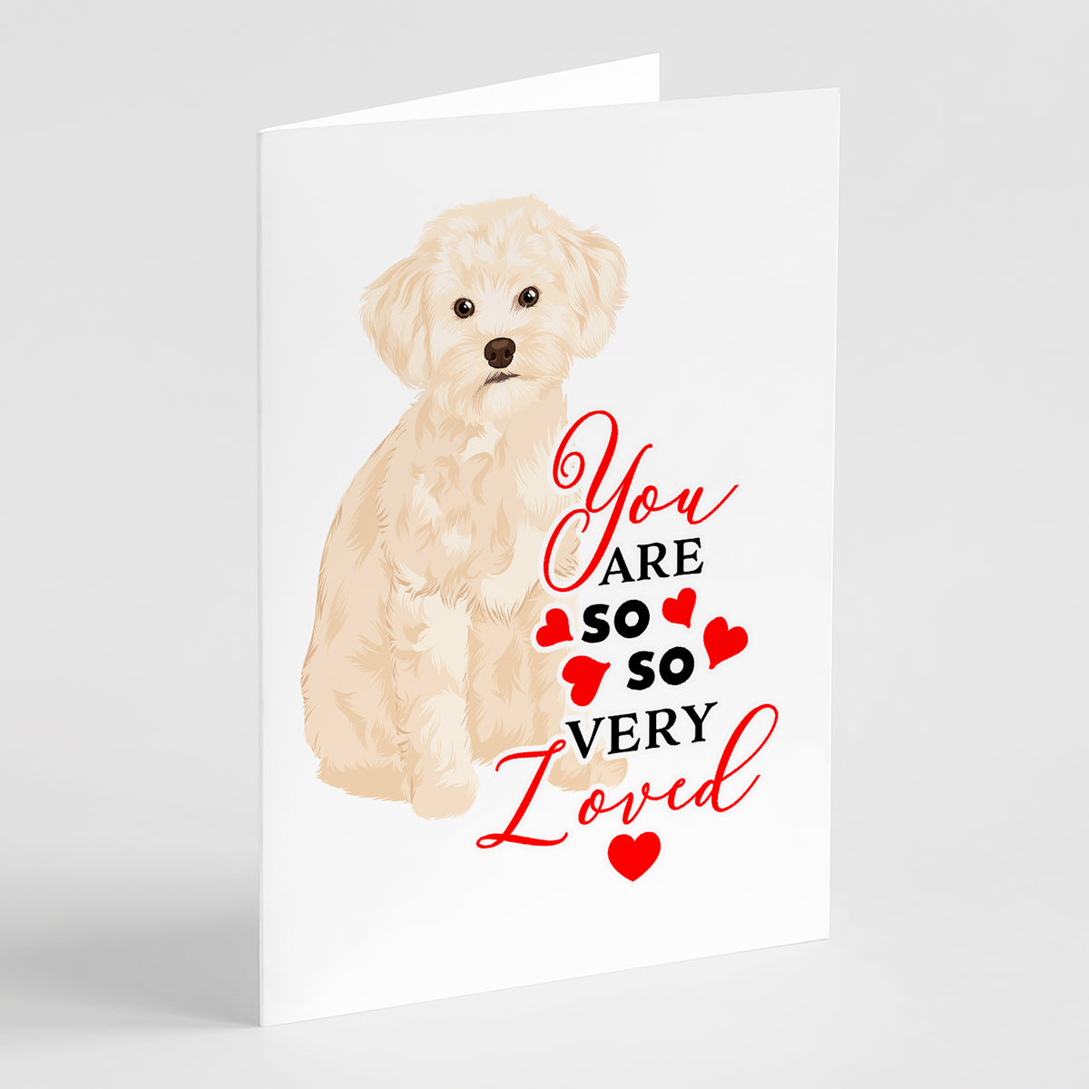 Buy this Poodle Toy Cream so Loved Greeting Cards and Envelopes Pack of 8